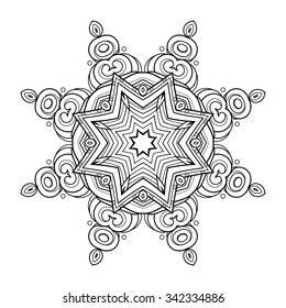 Vector Beautiful Deco Mandala. Circle Abstract Object Isolated On White Background. Ethnic Decorative Element
