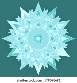 Vector Beautiful Deco Mandala. Circle Abstract Object Isolated On grey Background.