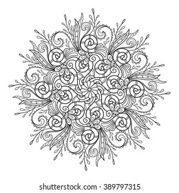 Vector Beautiful Deco Mandala. Circle Abstract Object Isolated On White Background. Ethnic Decorative Element
