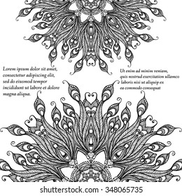 Vector Beautiful Deco Mandala. Ethnic decorative elements. Hand drawn background. Islam, Arabic, Indian, ottoman motifs.  Patterned Design Element, Ethnic Amulet