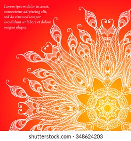 Vector Beautiful Deco Mandala. Ethnic decorative elements. Hand drawn background. Islam, Arabic, Indian, ottoman motifs.  Patterned Design Element, Ethnic Amulet