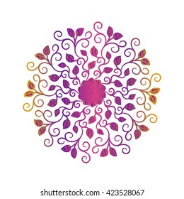 Vector Beautiful Deco Mandala, Patterned Design Element, Ethnic Amulet