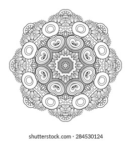 Vector Beautiful Deco Mandala. Round Ornament Pattern