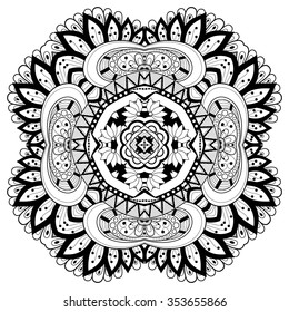 Vector Beautiful Deco Monochrome Contour Square, Patterned Design Element