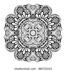 Vector Beautiful Deco Monochrome Contour Square, Patterned Design Element