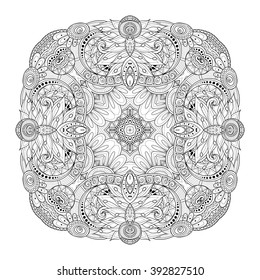 Vector Beautiful Deco Monochrome Contour Square, Patterned Design Element