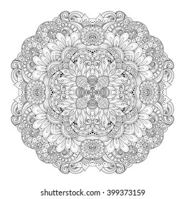 Vector Beautiful Deco Monochrome Contour Square, Patterned Design Element