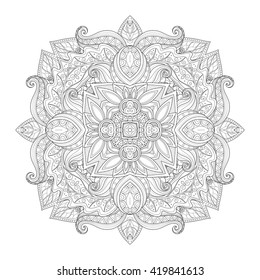 Vector Beautiful Deco Monochrome Contour Square, Patterned Design Element