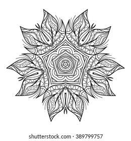 Vector Beautiful Deco Star. Abstract Object Isolated On White Background. Ethnic Decorative Element