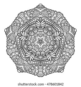 Vector Beautiful Deco Star. Abstract Object Isolated On White Background. Ethnic Decorative Element