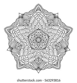Vector Beautiful Deco Star. Abstract Object Isolated On White Background. Ethnic Decorative Element