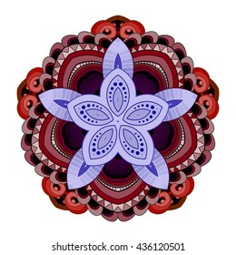 Vector Beautiful Deco Star In Color. Abstract Object Isolated On White Background. Ethnic Decorative Element