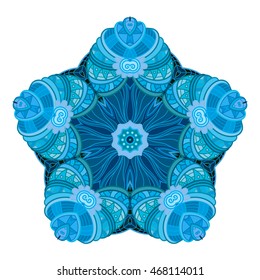 Vector Beautiful Deco Star In Color. Abstract Object Isolated On White Background. Ethnic Decorative Element