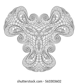 Vector Beautiful Deco Triangle. Abstract Object Isolated On White Background. Ethnic Decorative Element