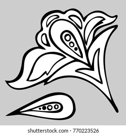 Vector  with beautiful decorative  flowers.
Can be used for printing on paper, suitable for festive invitations, fashion industry, textile and other.
