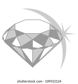 Vector, A Beautiful Diamond Isolated on White Background