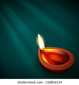 Vector hermoso fondo diwali diya 