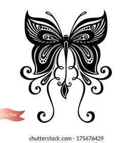 Vector Beautiful Dragonfly, Exotic Insect. Patterned design, Tattoo