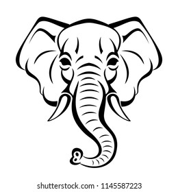 elephant face clipart outline