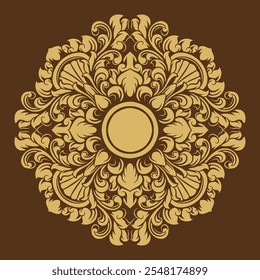 Vector hermoso ornamento grabado del círculo