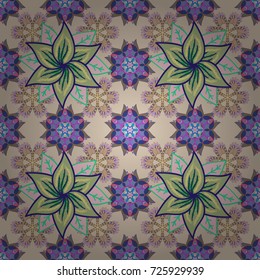 Vector Beautiful fabric pattern. Vector watercolour floral pattern, delicate flowers, neutral, violet and beige flowers, greeting card template.