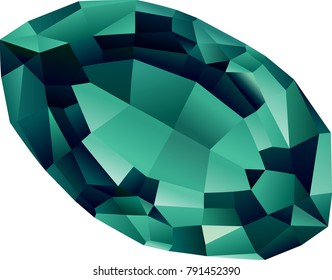Vector beautiful faceted alexandrite on white background