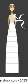 Vector of a beautiful fashion model woman in an elegant long dress