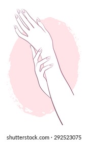 Vector beautiful female hands