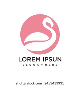 Vector beautiful flamingo with a simple line design style.
