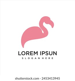 Vector beautiful flamingo with a simple line design style.