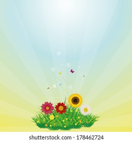 Vector Beautiful Floral And Colorful Spring Background 