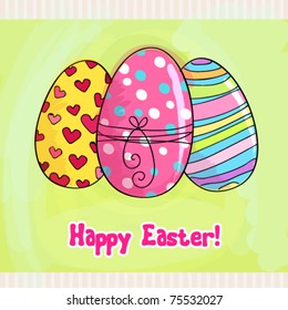 Vector beautiful floral Easter egg illustration