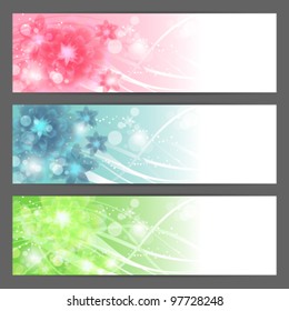 Vector beautiful floral illustration background. Horizontal banner, headers.
