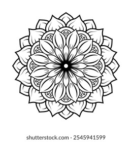 Vektor schönes florales Mandala-Design, ein kreatives dekoratives dekoratives Element in einer Kreisform.