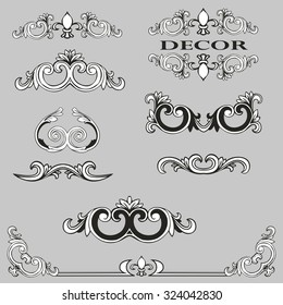 Vector beautiful floral ornament elements. Floral decorations