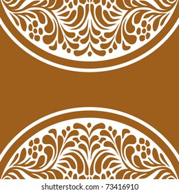 vector beautiful floral ornament on brown background