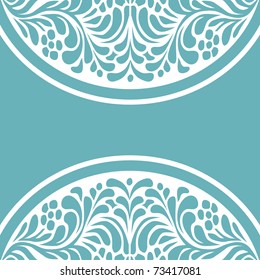 vector beautiful floral ornament on blue background