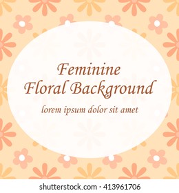 vector beautiful floral pattern background in soft peach color