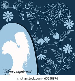 Vector beautiful floral romantic background
