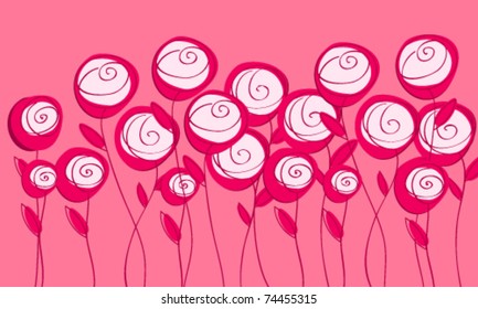 Vector beautiful floral romantic background