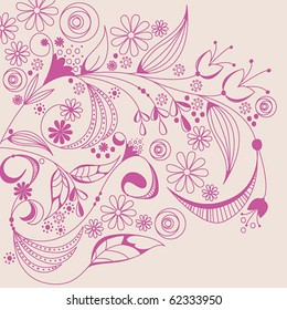 Vector beautiful floral romantic wedding background