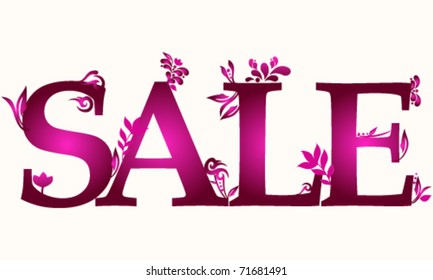 Vector beautiful floral sale illustration