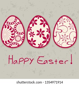 Vector beautiful floral style Easter eggs illustration