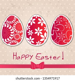 Vector beautiful floral style Easter eggs illustration