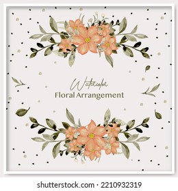 Vector beautiful floral watercolor arrangement