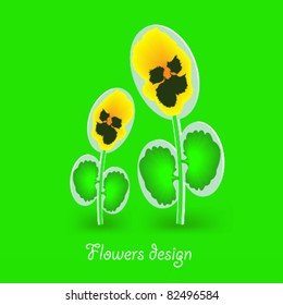 vector beautiful flowers on a green background