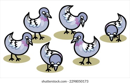 vector Beautiful flying bird set illustration