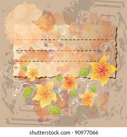 marco vectorial hermoso con flores y mariposas