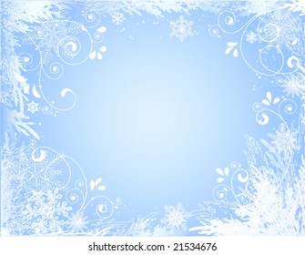 vector of beautiful frozen window
