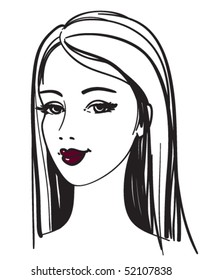 Vector beautiful girl